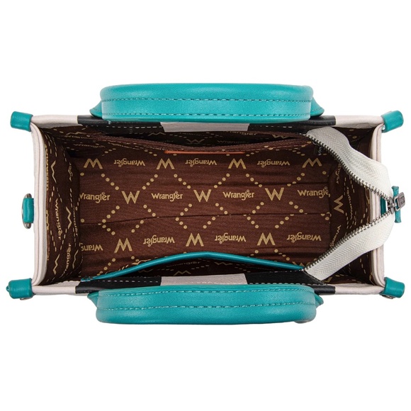 Wrangler Color Block Tote/Crossbody Turquoise - Picture 5 of 5